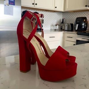 Red Chinese Laundry Platform Heels